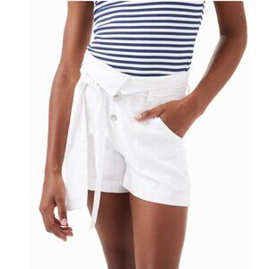 Habitual Girl's Belted High-Waist Linen-Blend Shorts